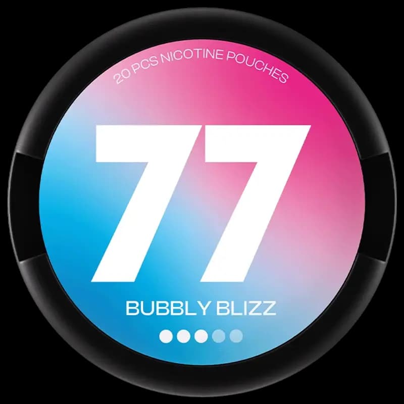 77 bubbly blizz nicotine pouch can