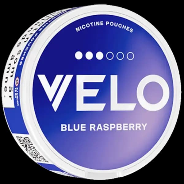 velo blue raspberry nicotine pouch can 8mg